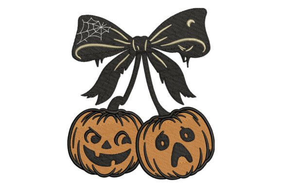 Review: Halloween Pumpkins with Bow Embroidery Design