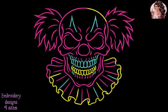 Review: Neon Evil Clown Skull Embroidery for Merch