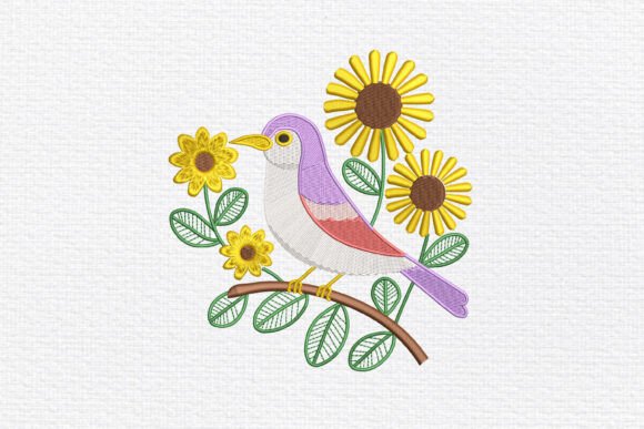 Review: Pastel Bird Sunflowers Embroidery for Business